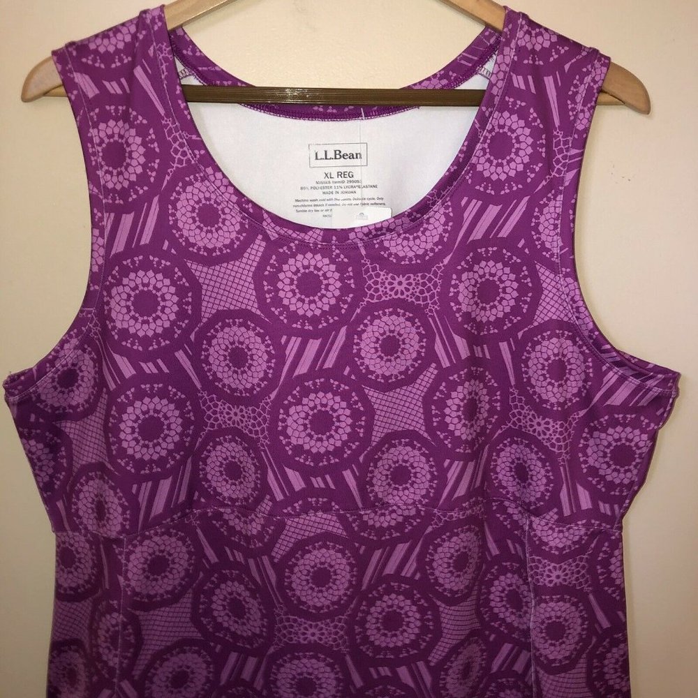 L.L.Bean Sleeveless Dress XL Purple/Pink Print